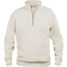 Dame - Høj krave - L Overdele Clique Basic Half Zip Sweatshirt - Light Khaki