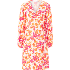 Selected 40 - Pink Kjoler Selected Fiola Print Wrap Dress - Blushing Bride