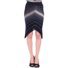 Sort - Stribede Nederdele Alice Palmer Knitted Chevron Striped Assymetrical Skirt IT40