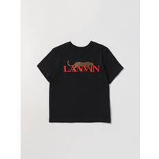 Lanvin Blonder Børnetøj Lanvin Leopard Print Logo T-shirt Black