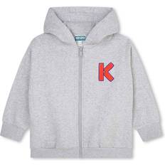 Kenzo Grå Sweatere Kenzo Ikebana Zip Logo Hoodie Grey