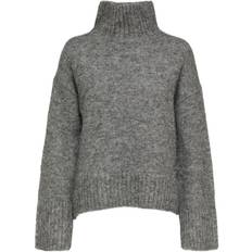 Selected High Neck Pullover - Light Grey Melange