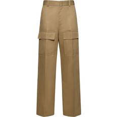 Gucci Brun Bukser Gucci Wide-leg cotton cargo pants brown