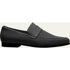 35 ½ - Dame - Stof Lave sko Toteme Leather-trimmed canvas penny loafers black