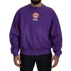 Dolce & Gabbana Herre Sweatere Dolce & Gabbana Purple Wash Logo Cotton Crewneck Sweatshirt Sweater IT48