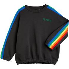 Mini Rodini Bionic Finish Eko® Børnetøj Mini Rodini Sweatshirt Rainbow Stripe Sort 80/86 Sweatshirt