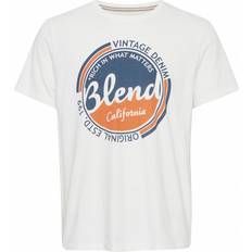 Blend Hvid T-shirts & Toppe Blend T-Shirt 20715308 Weiß Regular Fit