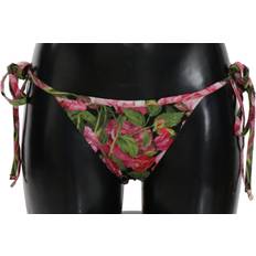 One Size Bikinitrusser Dolce & Gabbana Black Pink Rose Print Bottom Bikini Beachwear IT4