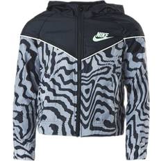 Nike Unisex Overtøj Nike NSW Windrunner AOP Jacket Black, Tøj, jakker, Løb, Sort