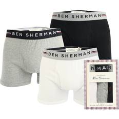 Ben Sherman Underbukser Ben Sherman Men's Chase Pack Boxer Shorts Black/Grey/White 32/30/31