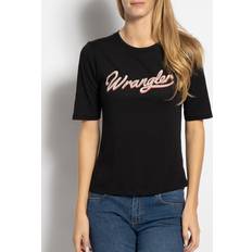 Wrangler Dame T-shirts & Toppe Wrangler Women's 3-4 Sleeve Tee Shirt, Black
