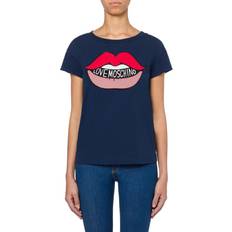 Love Moschino Jersey T-shirts & Toppe Love Moschino Blue Cotton Tops & T-Shirt IT44