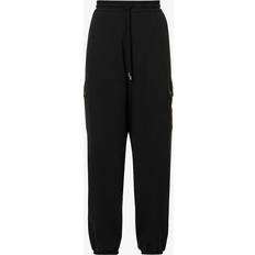 Gucci Sort Bukser & Shorts Gucci Mens Black Mix Wide-leg High-rise Cotton-jersey Jogging Bottoms