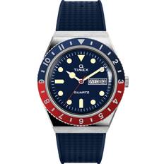 Timex Hvid Ure Timex Q Diver 38mm Rubber Blue/Red