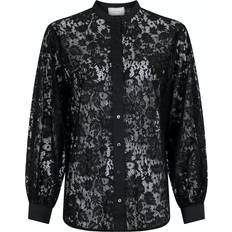 36 - Dame - L Skjorter Neo Noir Mae Lace Shirt - Black