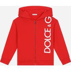 Dolce & Gabbana Dame - Hoodies Sweatere Dolce & Gabbana Red Cotton Zip Up Hoodie