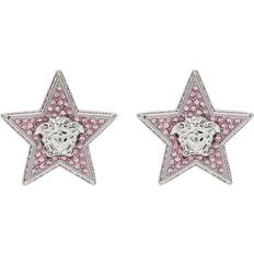 Versace Silver & Pink Star Earrings 4JGL0 Palladium Rose UNI