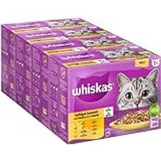 Whiskas Katte - Vådfoder Kæledyr Whiskas 1 + Katzenfutter Geflügel Auswahl Gelee, 12x85g