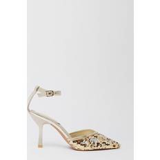 9 - Guld Højhælede sko Dorothy Perkins Womens Earlie Sequin Pointed Stiletto Two Part Court Shoes