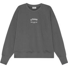 Dame - Grå - Polotrøjer Overdele Ganni Isoli Oversized Sweatshirt Volcanic Ash