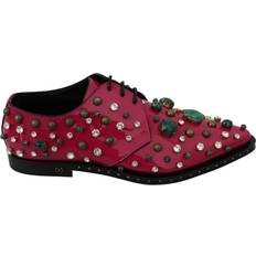 Dolce & Gabbana Pink Sko Dolce & Gabbana Pink Leather Crystals Dress Broque Shoes EU41/US10.5
