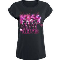Kiss XL Tøj Kiss T-shirt Alive Pink Glitter till Damer sort