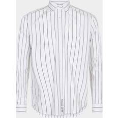 Dame - Stribede Pyjamasser JBS Hvid bambus skjorte med smalle grå striber