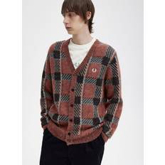 Fred Perry Trøjer Fred Perry Tartan Relaxed Fit Cardigan, Brown/Multi