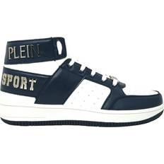 Philipp Plein Sport Hi-Top Bold Brand White and Navy Sneakers