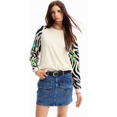 Desigual V-udskæring Tøj Desigual Women's Pullover_RIN Sweater, White
