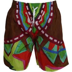 DSquared2 Badebukser DSquared2 Multicolor Printed Men Beachwear Swimwear Short IT48