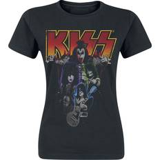 Kiss Halterneck Tøj Kiss T-shirt Band-Photo till Damer sort