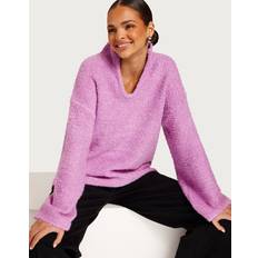 Object Pink - Polyester Tøj Object Uldblanding Pullover Lyserød