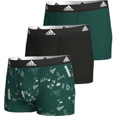 Adidas Grøn Underbukser adidas 3-pak Active Flex Cotton Trunk Green Pattern