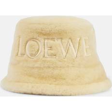 Hør Hatte Loewe Logo shearling bucket hat neutrals