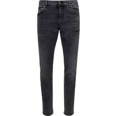 58 - Herre Jeans Dolce & Gabbana Mens Combined Colour Brand-plaque Slim-fit Tapered-leg Stretch-denim Jeans