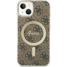 Guess Apple iPhone 13 Mobiletuier Guess 4G IML MagSafe Compatible Case for iPhone 13 Brown