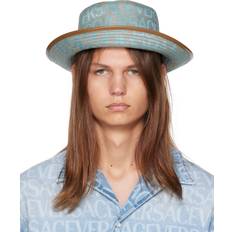 Versace Hovedbeklædning Versace Blue Allover Bucket Hat 2KB10-Beige Light Bl