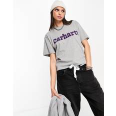 Carhartt Dame - Knapper Overdele Carhartt WIP – Grå t-shirt med text bubblig stil-Grå/a