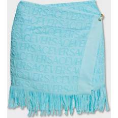 Versace x Dua Lipa logo terry wrap skirt blue One fits all