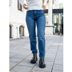 Wrangler Dame - Off-Shoulder Jeans Wrangler Straight Blå