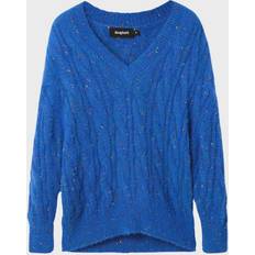 Desigual Viskose Sweatere Desigual Pullover_Lucca, 5022 Ultra Blue