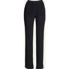 Stella McCartney Bukser Stella McCartney Womens Black Ruffle-trim Elasticated-waist Straight-leg Mid-rise Knitted Trousers
