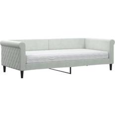 Daybeds - Grå - Metal Sofaer vidaXL Daybed with Mattress Light Gray Sofa 229cm 3 personers