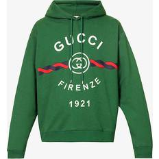 Gucci Grøn Tøj Gucci Mens Bottle Mc Brand-print Relaxed-fit Cotton-jersey Hoody