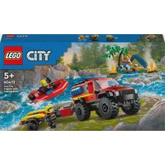 Brandmænd Byggelegetøj Lego City 4x4 Fire Engine with Rescue Boat 60412