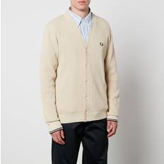 Fred Perry Trøjer Fred Perry Waffle-Knit Cotton Cardigan Stone