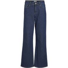 Object Bomuld Bukser & Shorts Object Mellemhøj Talje Wide Fit Jeans Blå