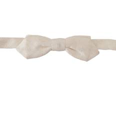Hvid Bælter Dolce & Gabbana White 100% Silk Slim Adjustable Neck Papillon Tie