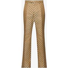 Gucci Sort Bukser & Shorts Gucci GG-supreme Canvas Trousers Mens Camel